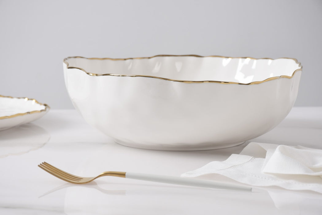 Cream & Gold Large Bowl