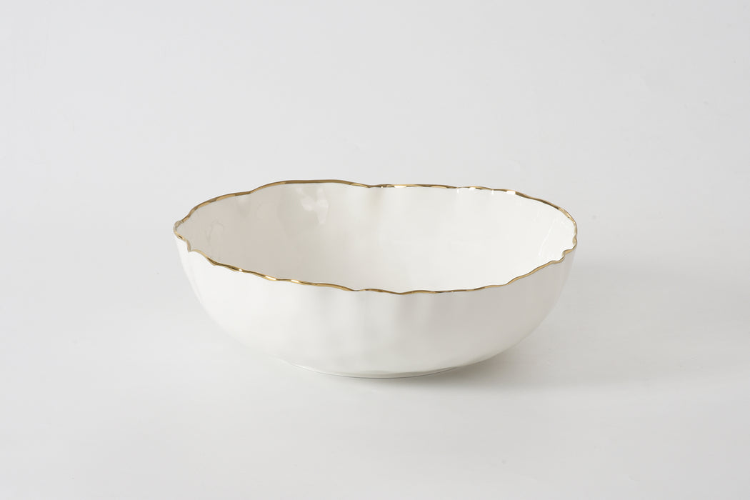 Cream & Gold Large Bowl