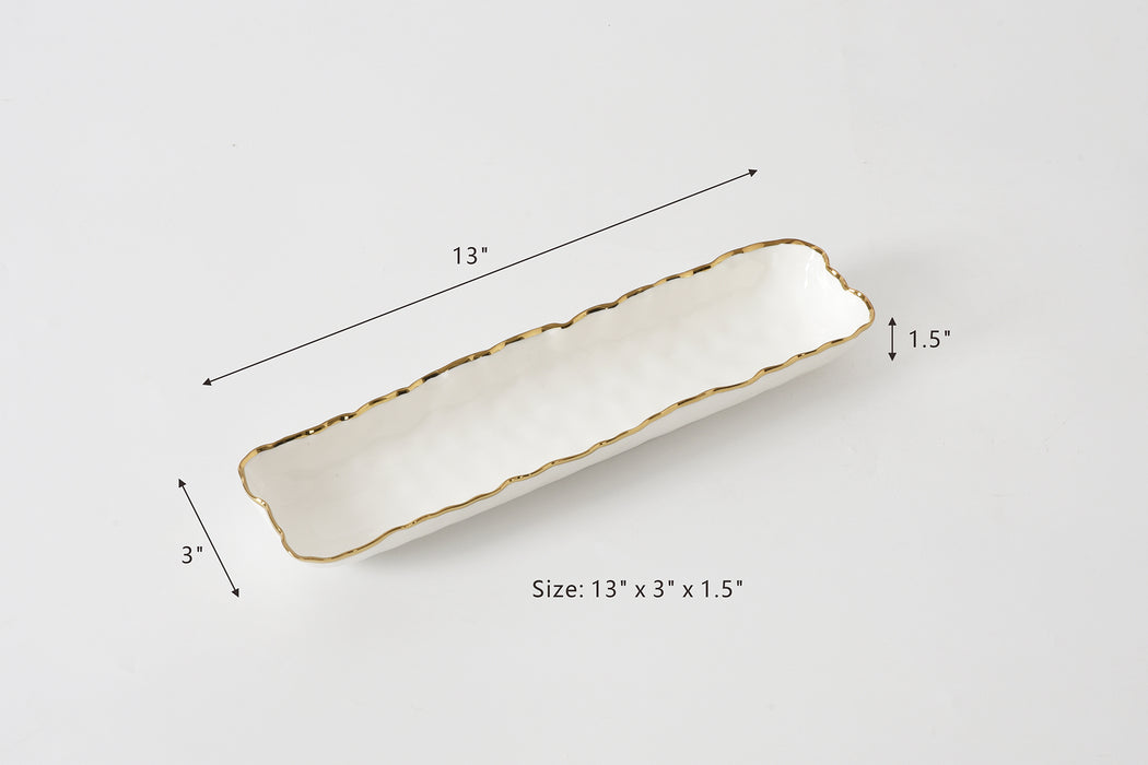 Cream & Gold Cracker Tray