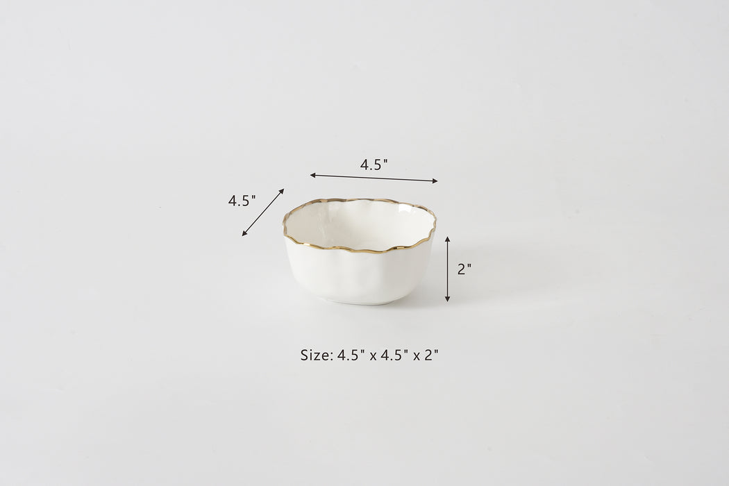 Cream & Gold Snack Bowl