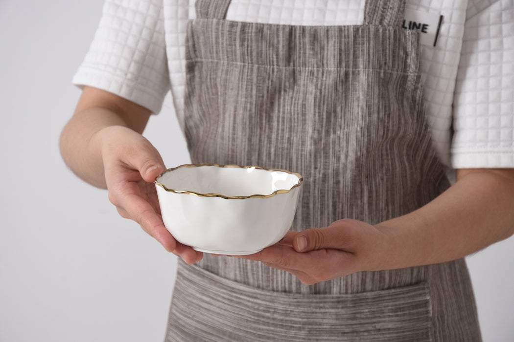 Cream & Gold Snack Bowl