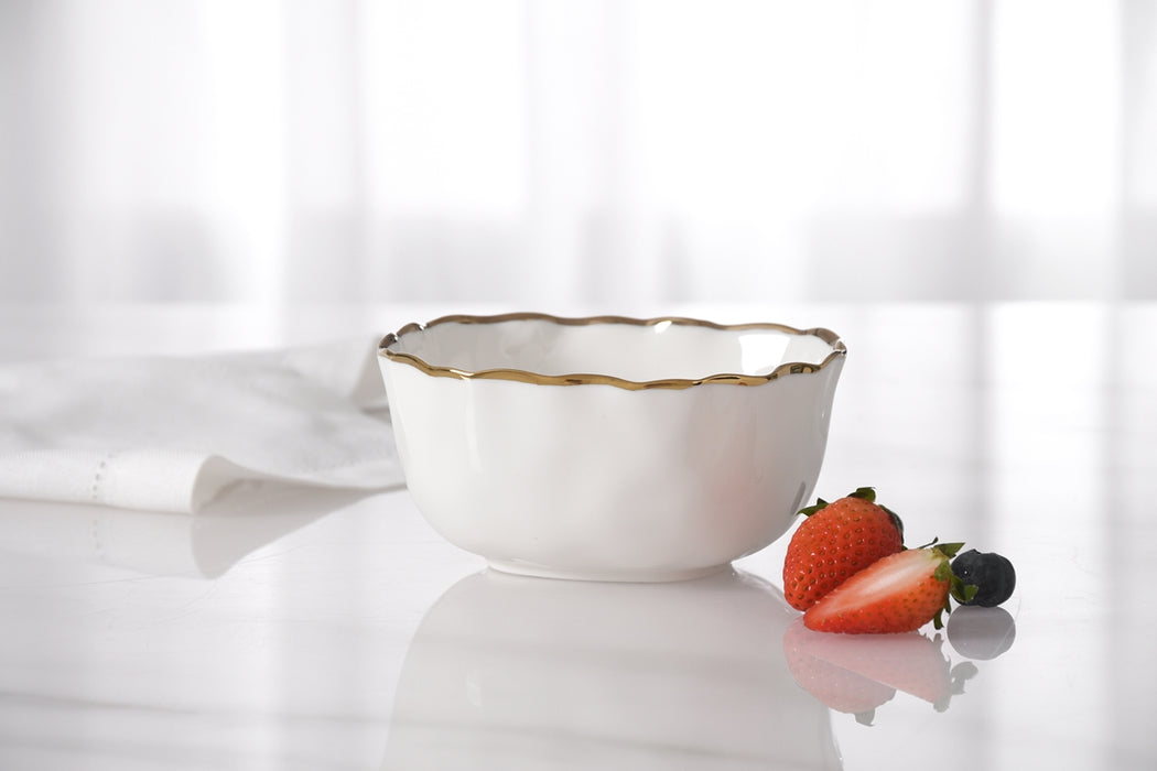 Cream & Gold Snack Bowl