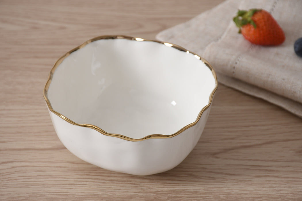 Cream & Gold Snack Bowl