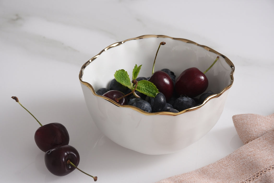 Cream & Gold Snack Bowl