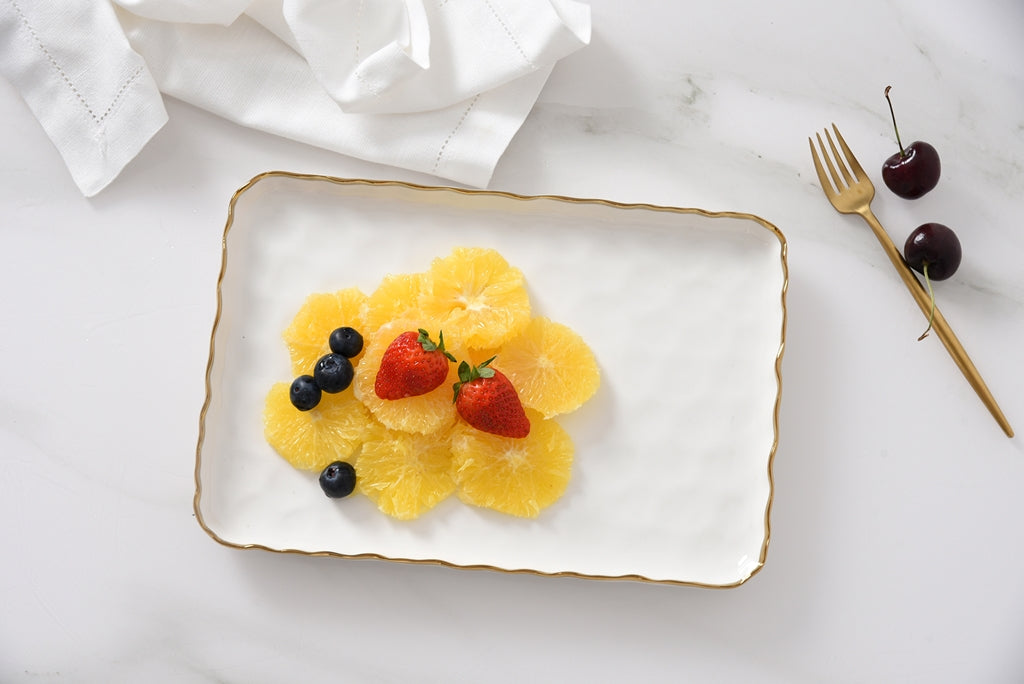 Cream & Gold Small Rectangular Tray