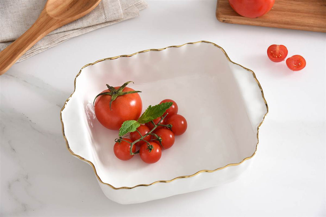 Cream & Gold 8″ x 8″ Square Baking Dish