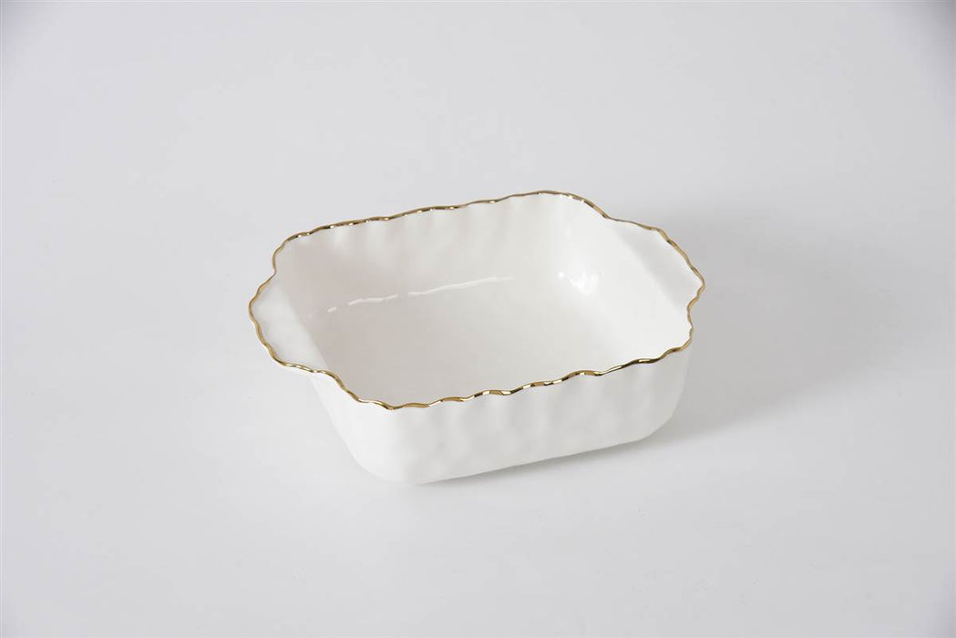 Cream & Gold 8″ x 8″ Square Baking Dish