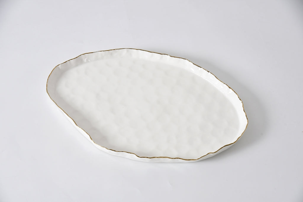 Cream & Gold Large Oval Platter