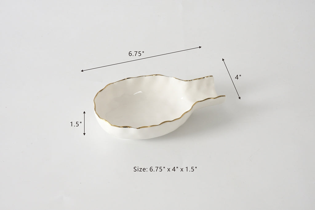 Cream & Gold Spoon Rest