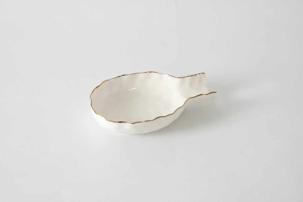 Cream & Gold Spoon Rest