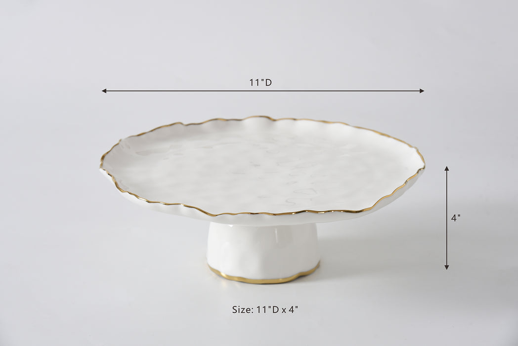 Cream & Gold Round Cake Stand