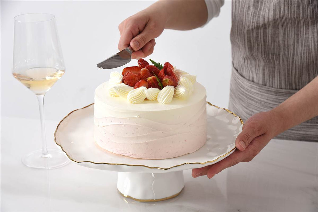 Cream & Gold Round Cake Stand
