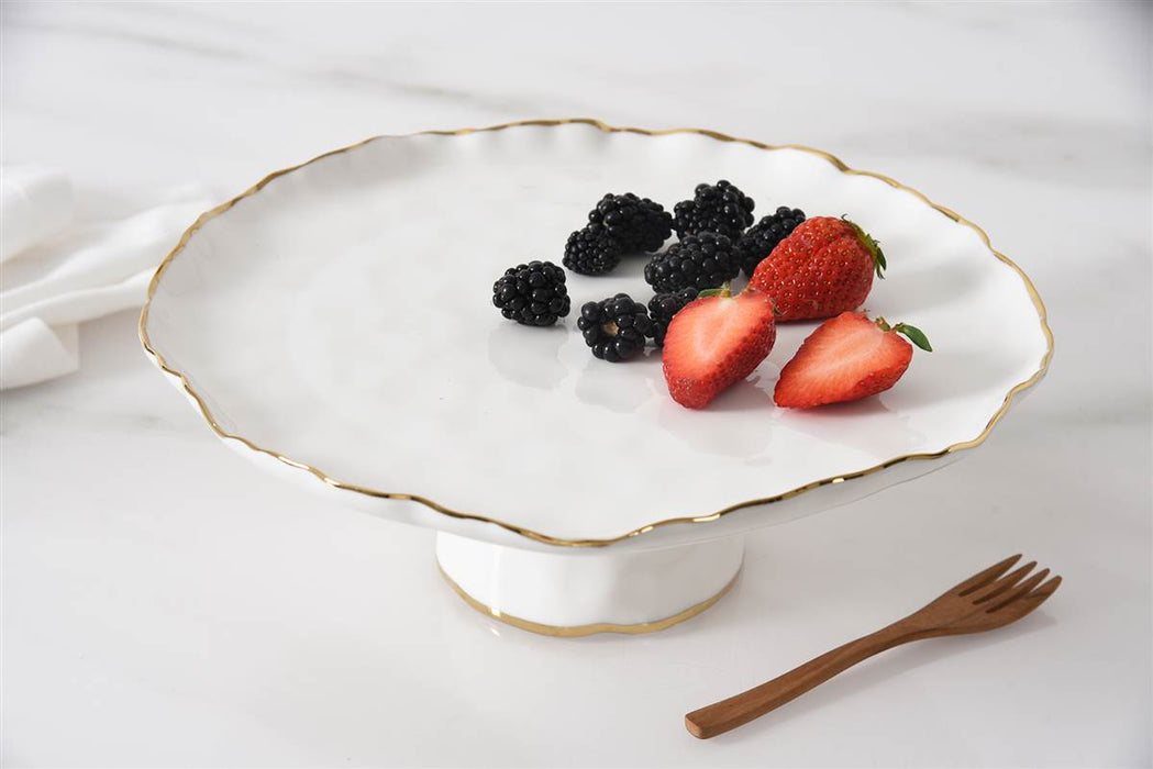 Cream & Gold Round Cake Stand