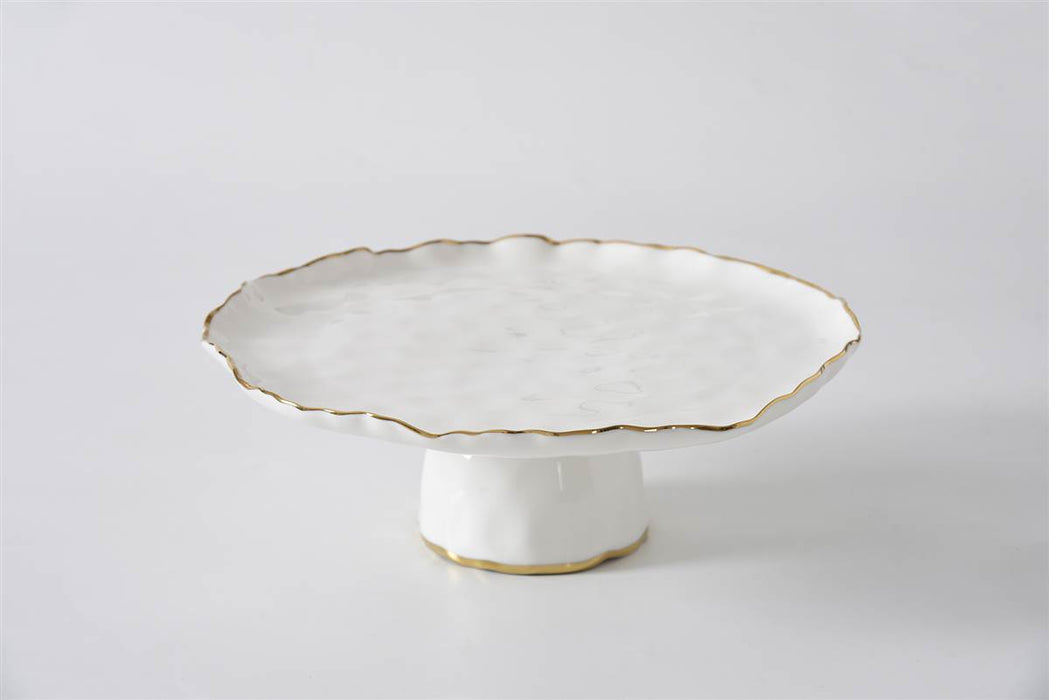 Cream & Gold Round Cake Stand
