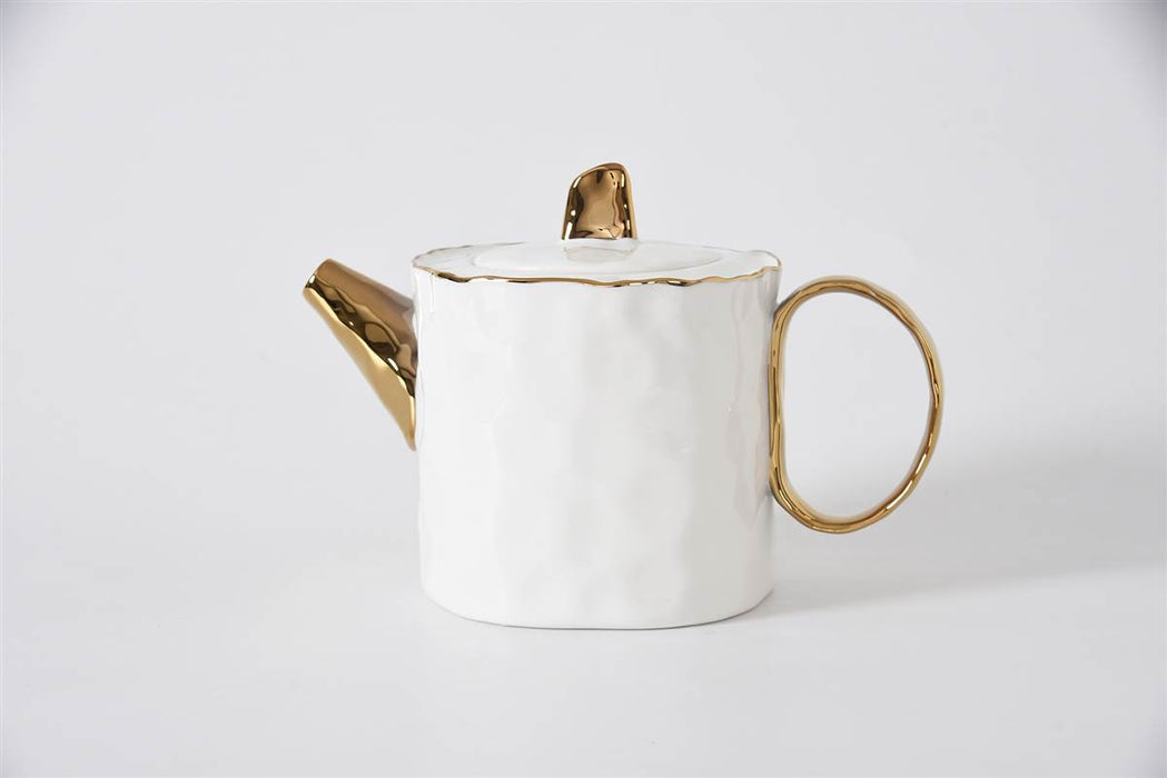Cream & Gold Tea/Coffee Pot