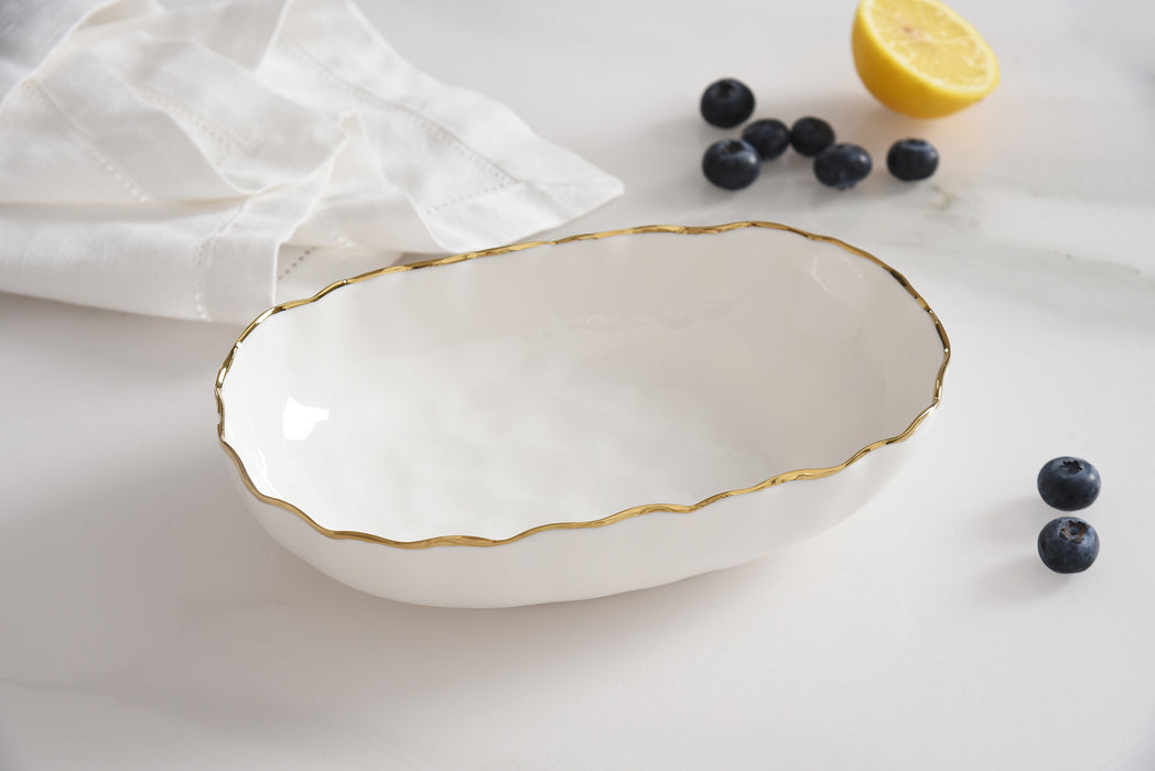 Cream & Gold Small Deep Server