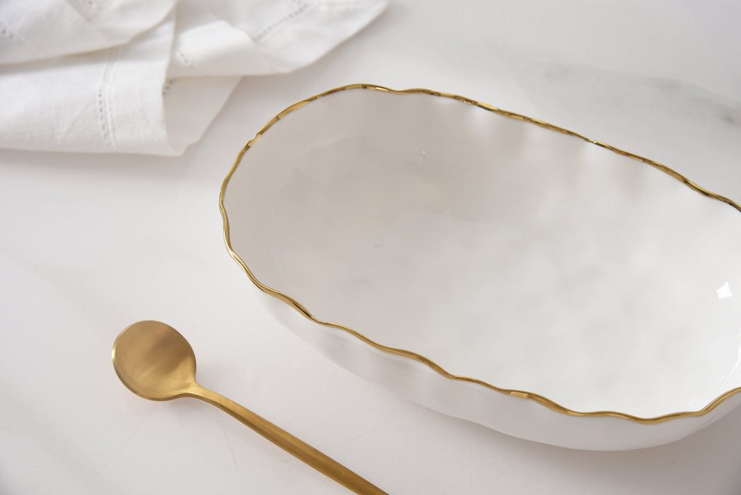 Cream & Gold Small Deep Server