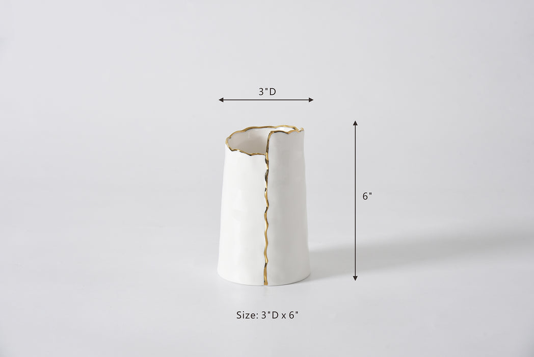 Cream & Gold Small Vase