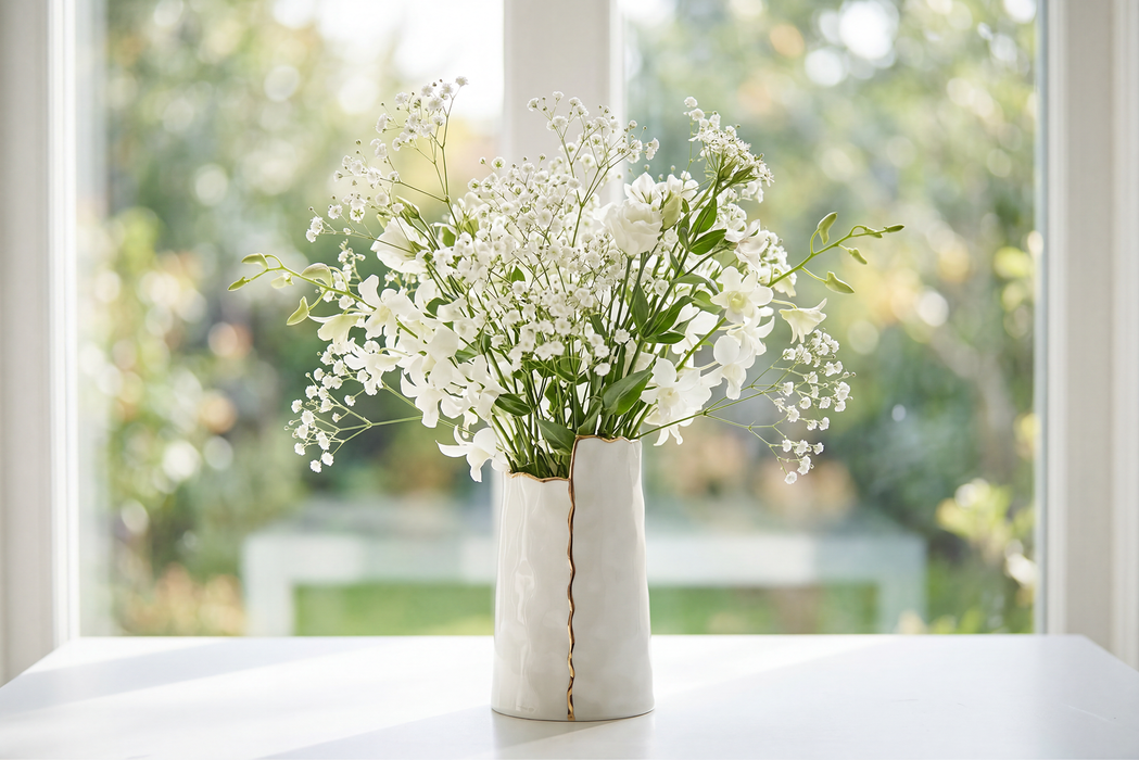 Cream & Gold Small Vase
