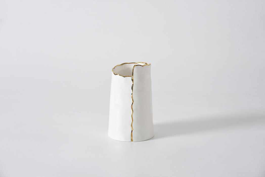 Cream & Gold Small Vase