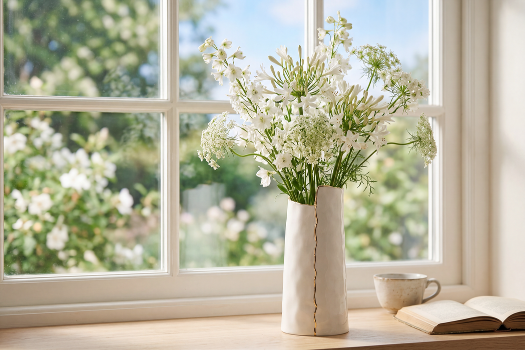 Cream & Gold Large Vase