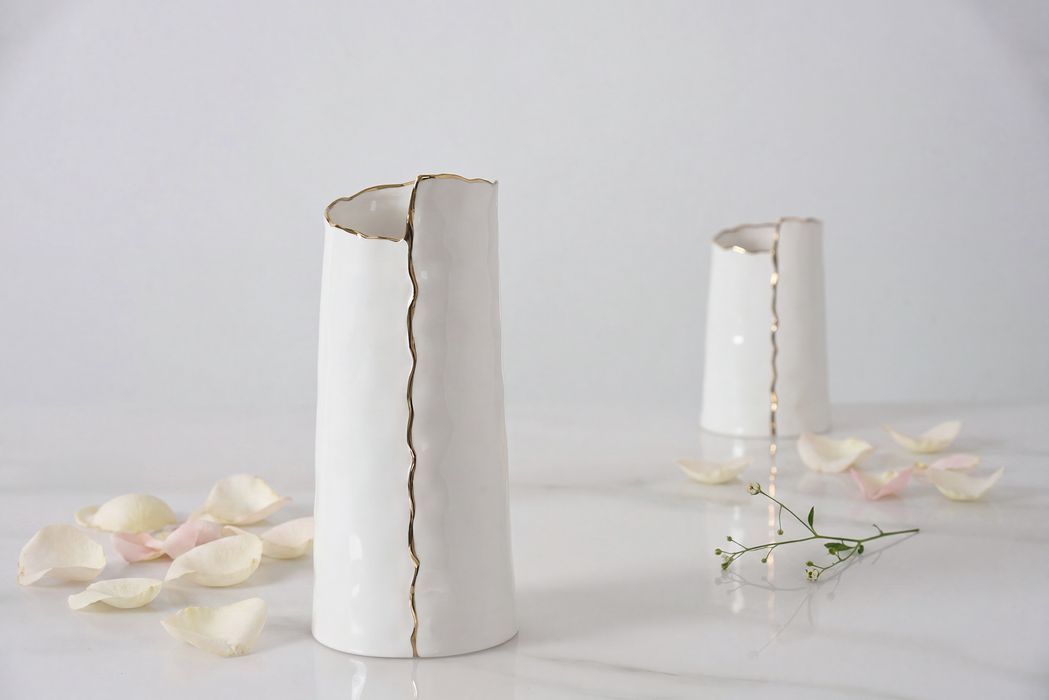 Cream & Gold Large Vase