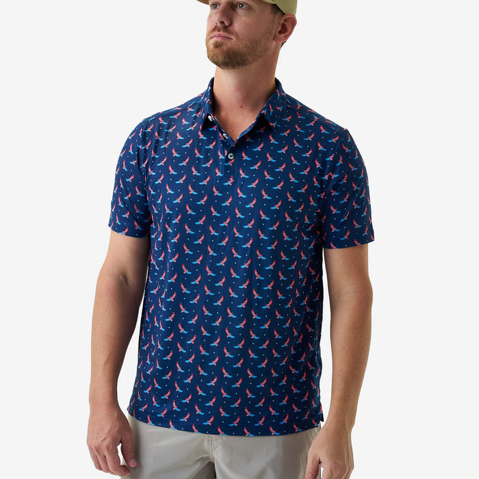 Performance Polo – Navy USA Flag Eagle by Burlebo