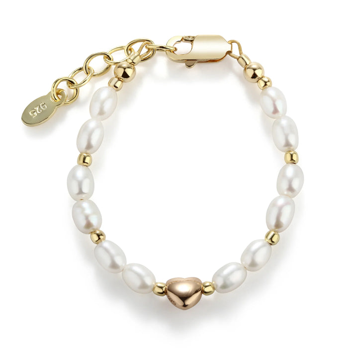 Baby/Kids 14K Gold-Plated Pearl Heart Bracelet for Babies or Kids