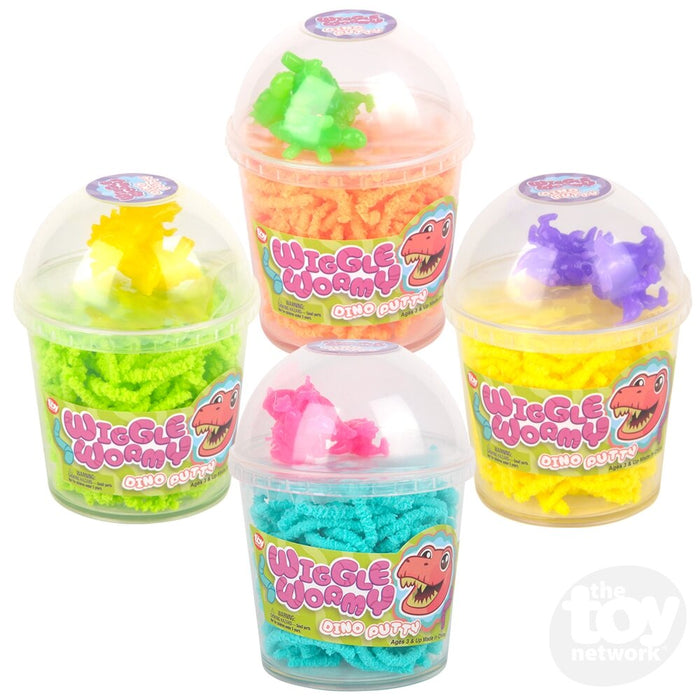3.6" Wiggle Wormy Dinosaur Putty- 4 Colors Available