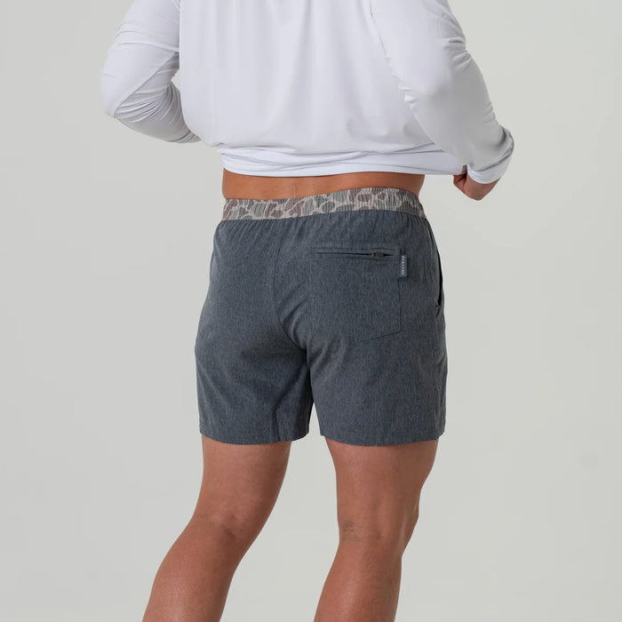 Men's Burlebo Grizzly Grey Athletic Shorts with Classic Deer Camo Liner- Available in Different Inseam Sizes!