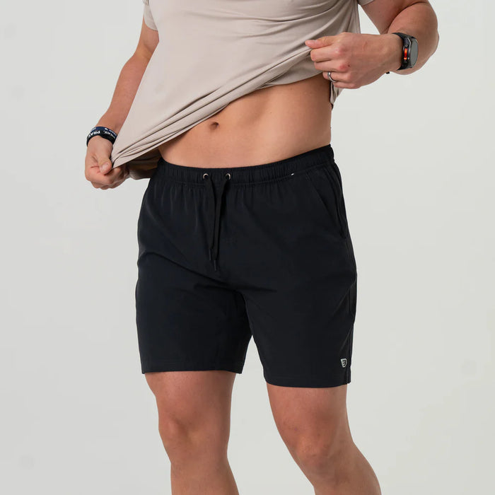 Men's Burlebo Heather Black Athletic Shorts with Retro Duck Camo Liner- Available in Different Inseam Sizes!