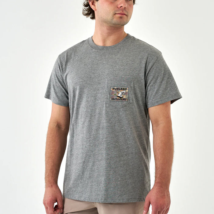 Burlebo Mallard Duck Stamp Dark Heather Grey Men's Tee