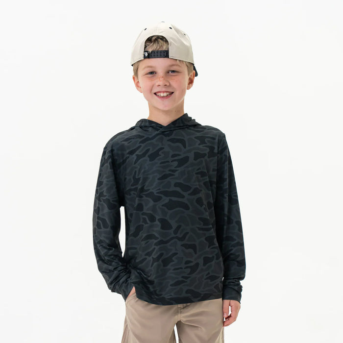 Youth & Toddler Performance Hoodie – Black Camo by Burlebo