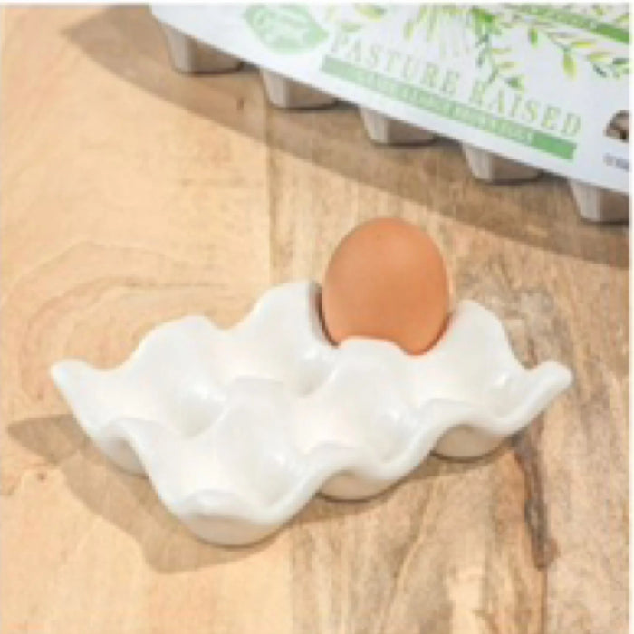 White Ceramic Egg Tray