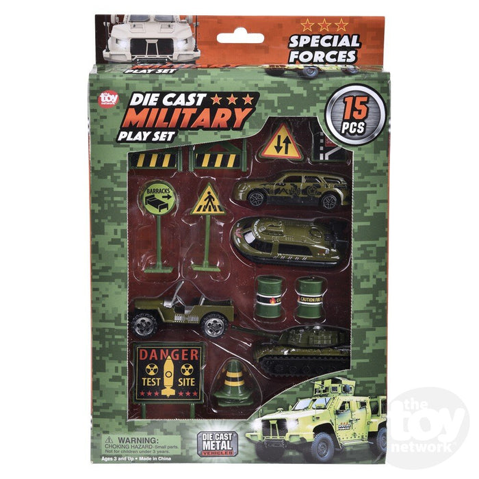 15pc Die-Cast Metal Military Play Set