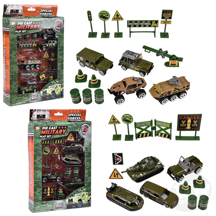 15pc Die-Cast Metal Military Play Set