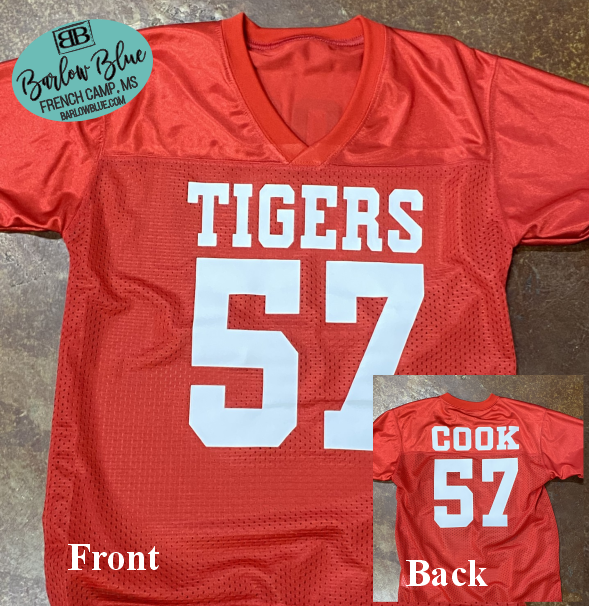 Winona Tigers Football Jersey.  Fundraiser for Winona High School Cheerleaders.