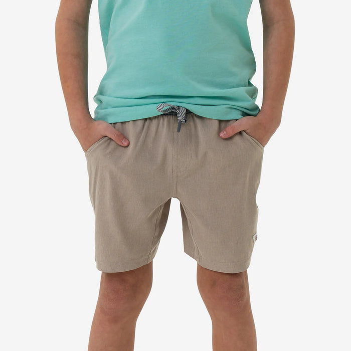 Youth & Toddler Athletic Shorts – Heather Khaki – Venado Camo Liner – by Burlebo