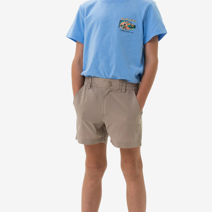 Youth & Toddler Everyday Shorts – Cobblestone Khaki – Duck Hunt Pocket by Burlebo