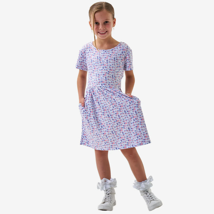Youth & Toddler Moxie Dress – Old Glory American Flags by Burlebo