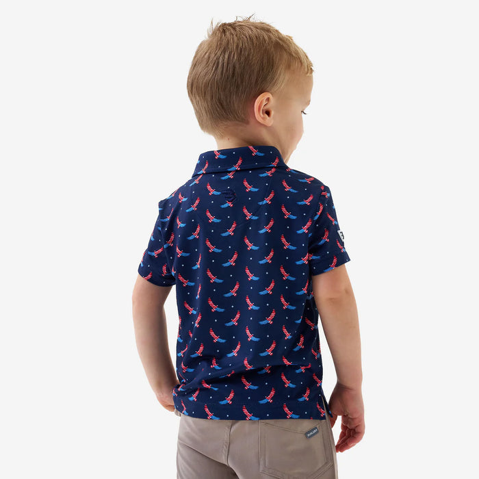 Youth & Toddler Polo – Navy USA Eagle American Flag by Burlebo