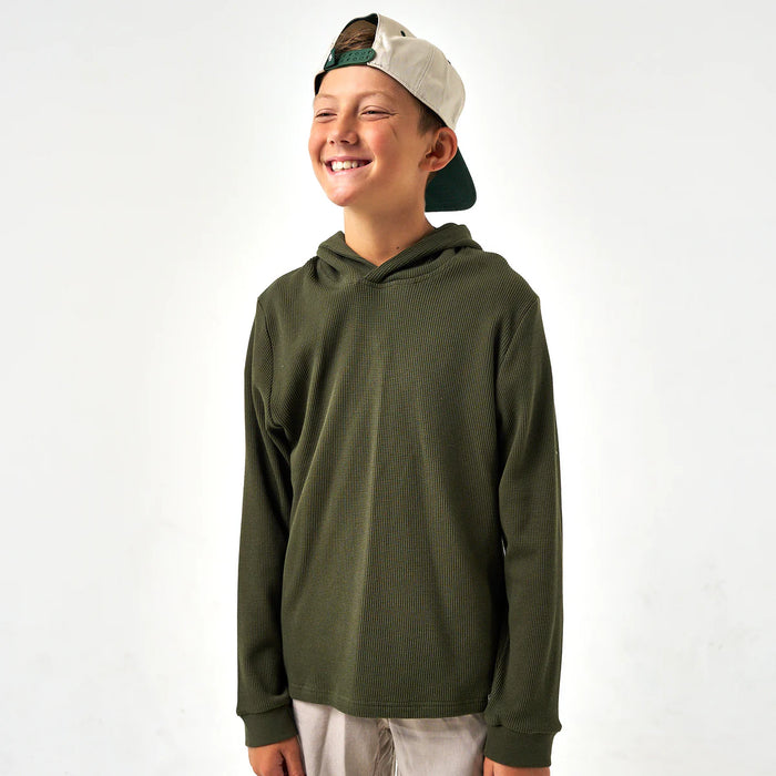 YOUTH XL Burlebo Mallard Green Thermal Hoodie