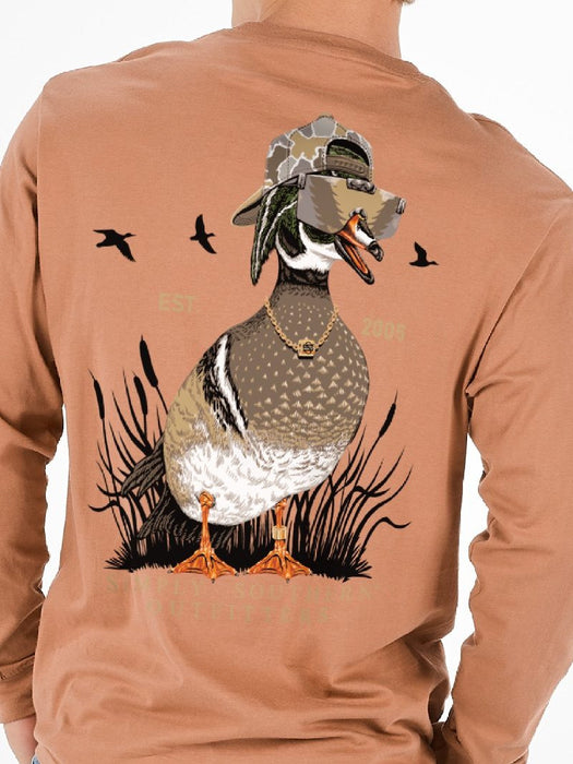 Youth Cool Duck Chestnut Long Sleeve Tee by Simply Southern