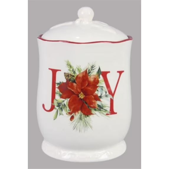 Ceramic Christmas Joy Treat Jar with Silicon Seal