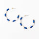 Blue, White, & Gold Beaded Cara Hoops- Perfect For Game Day To Show Your School Spirit!!