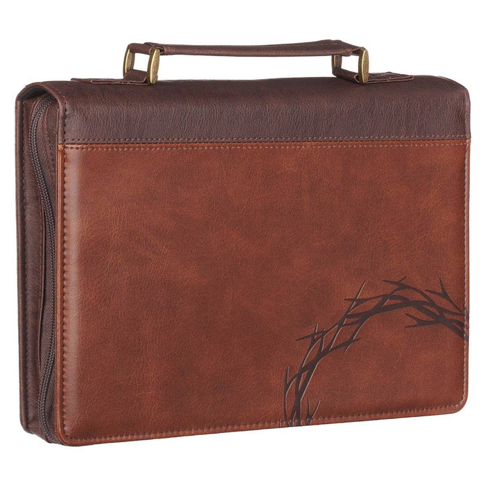 Bible Cover Classic Brown Crown of Thorns: Meduim