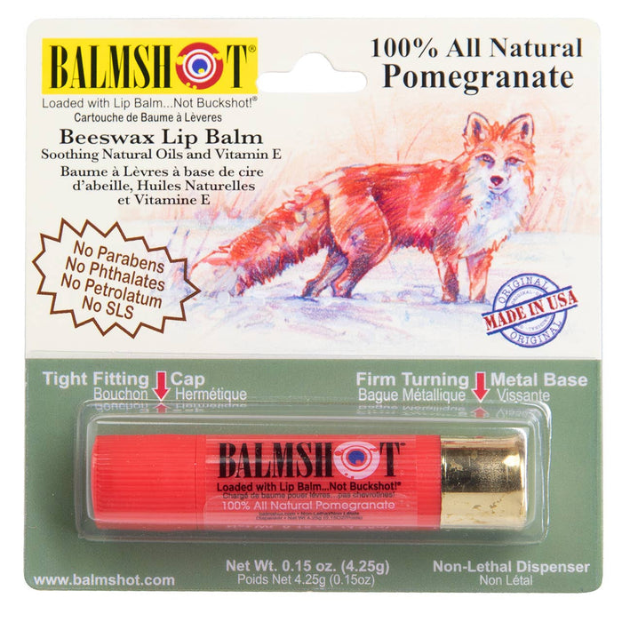 Pomegranate Beeswax Lip Balm in a Bullet (100% All Natural)