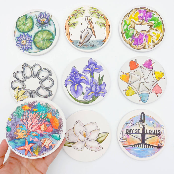 Magnolia Coaster - Mississippi Floral Absorbable Stone Coaster