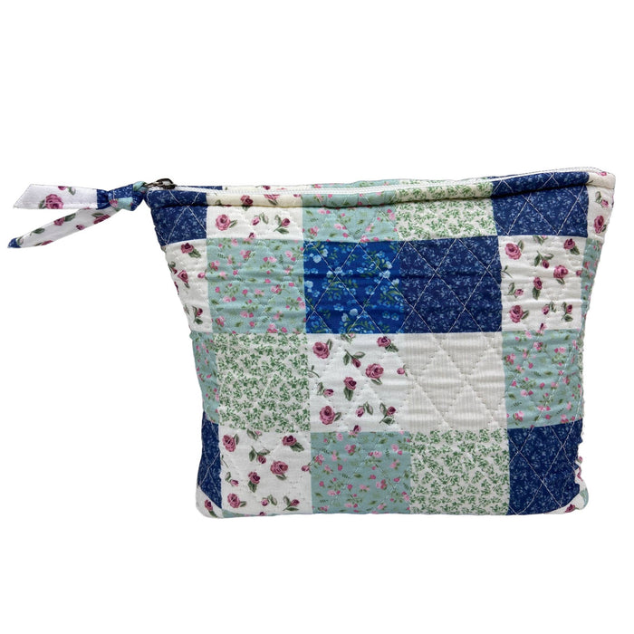Floral Patchwork Designer Quilted Cosmetic Bag