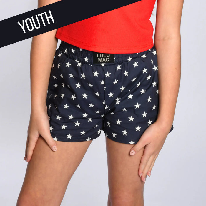 YOUTH Navy Stars Lulu Mac Logo Shorts
